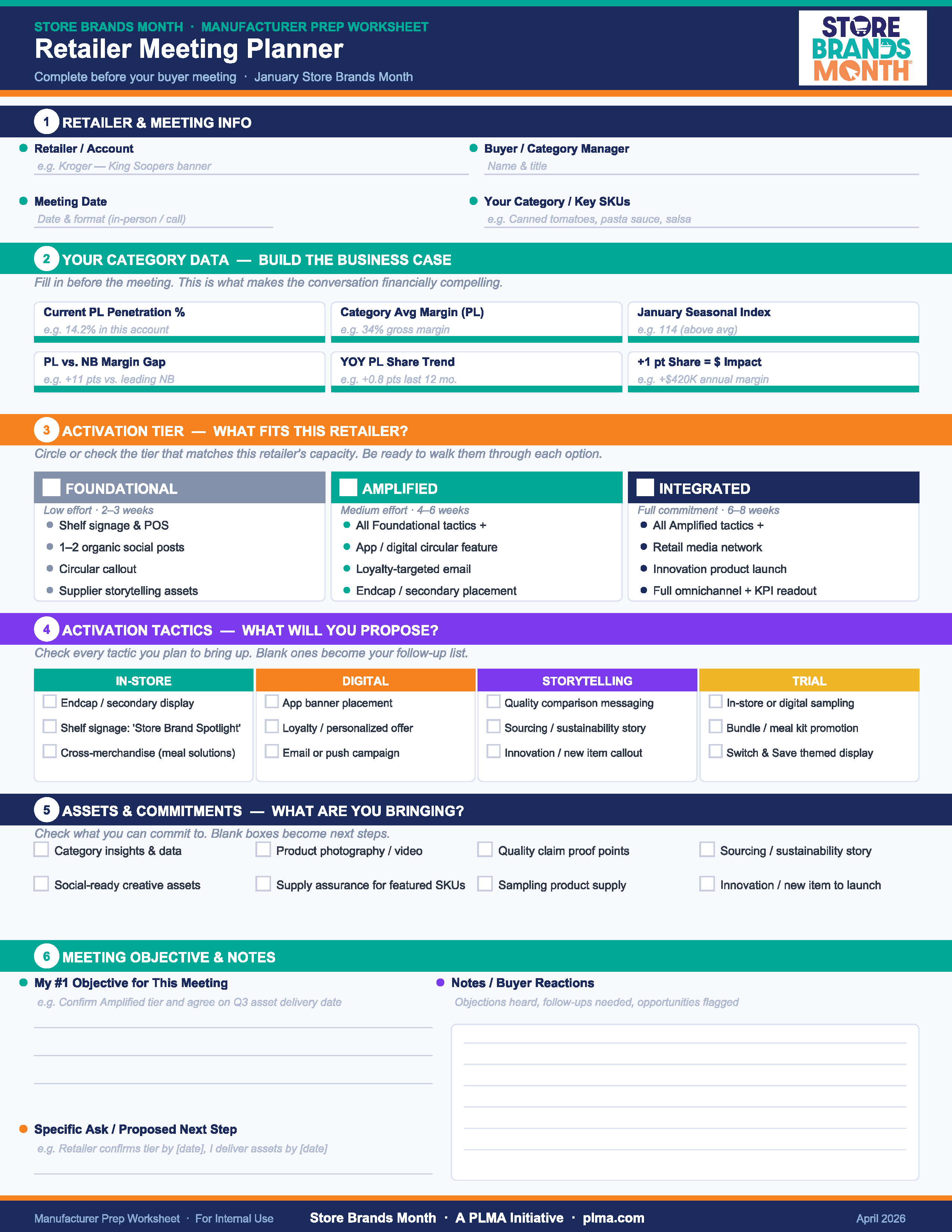 Click to Download Manufacturer Meeting Worksheet