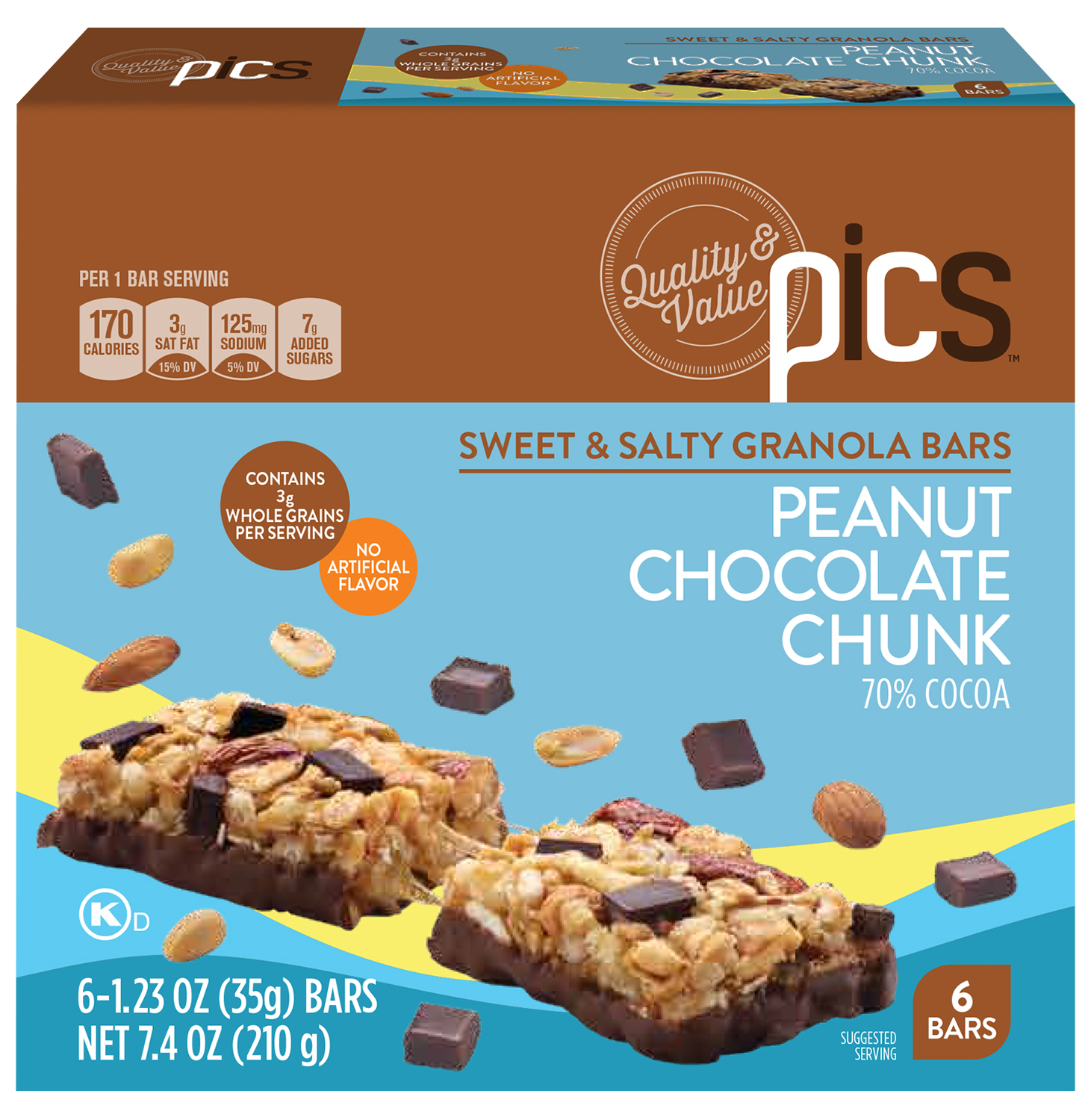 Peanut Chocolate Chunk Granola Bars