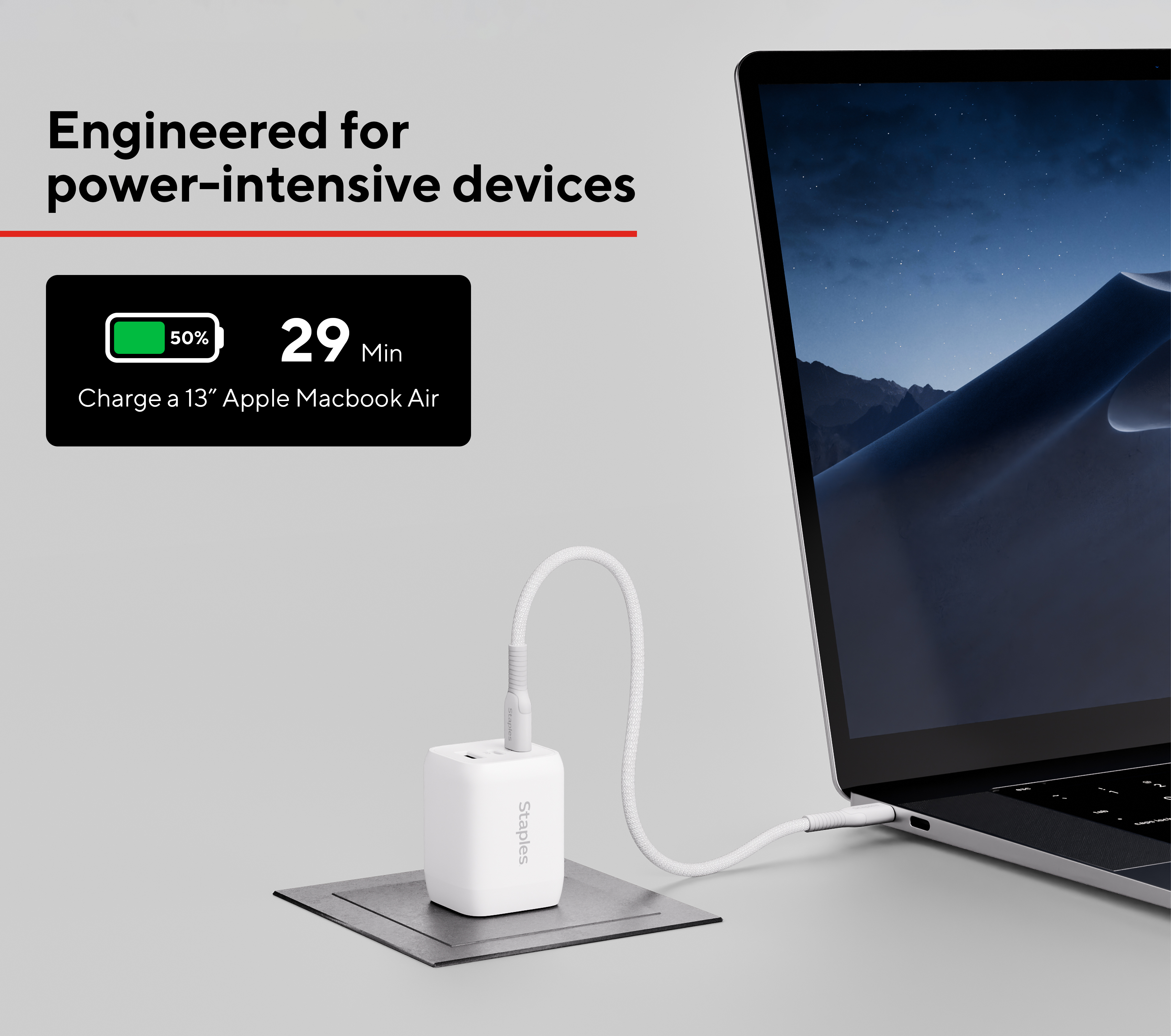 GaN USB-A/USB-C Wall Charger with Cable