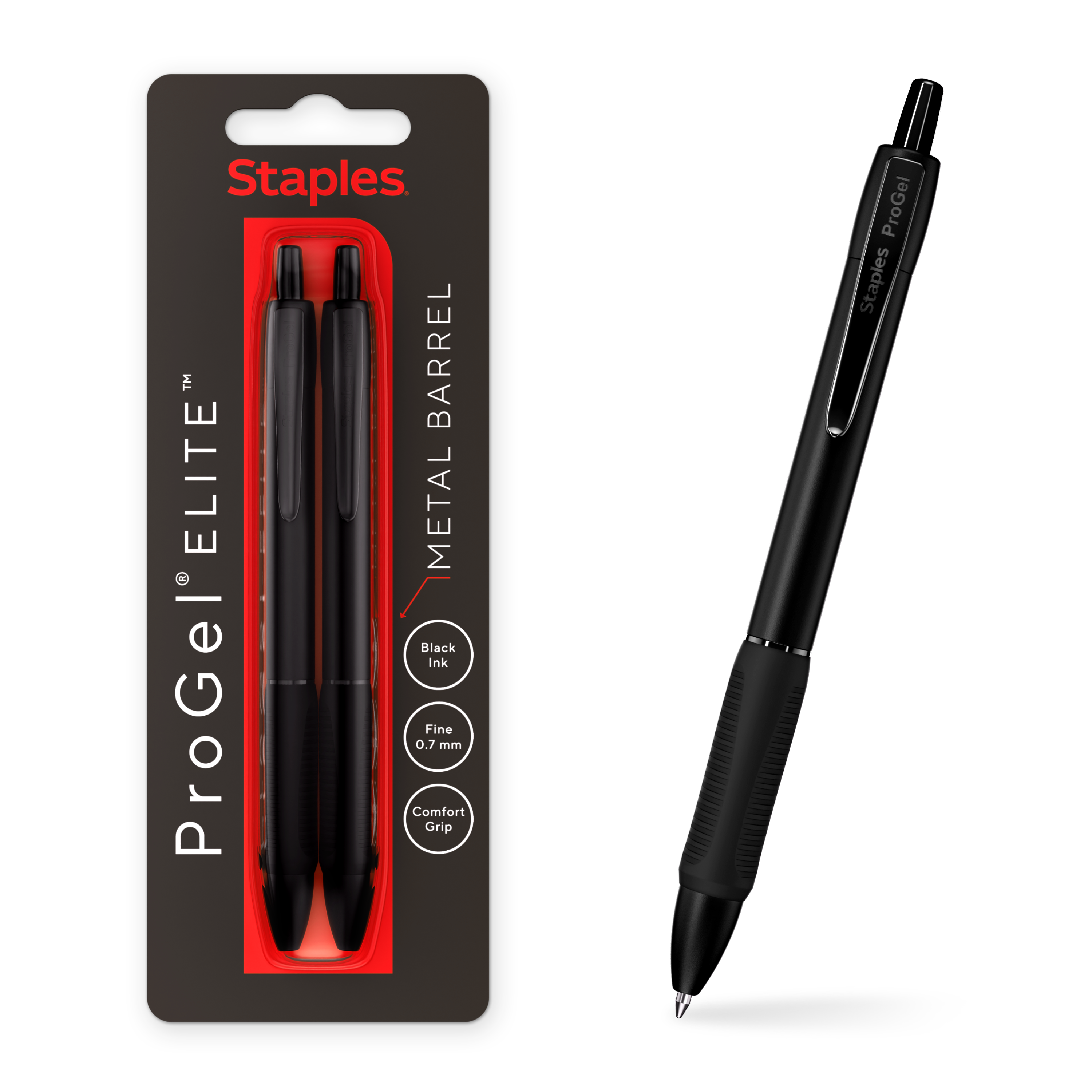 ProGel® Elite™ Metal Barrel Pen 2pk